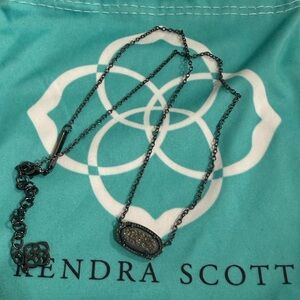 Kendra Scott Elisa Pendant Necklace in Black Drusy